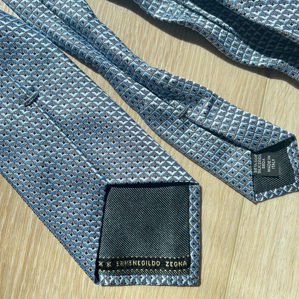 ERMENEGILDO ZEGNA Blue Silk  Tie